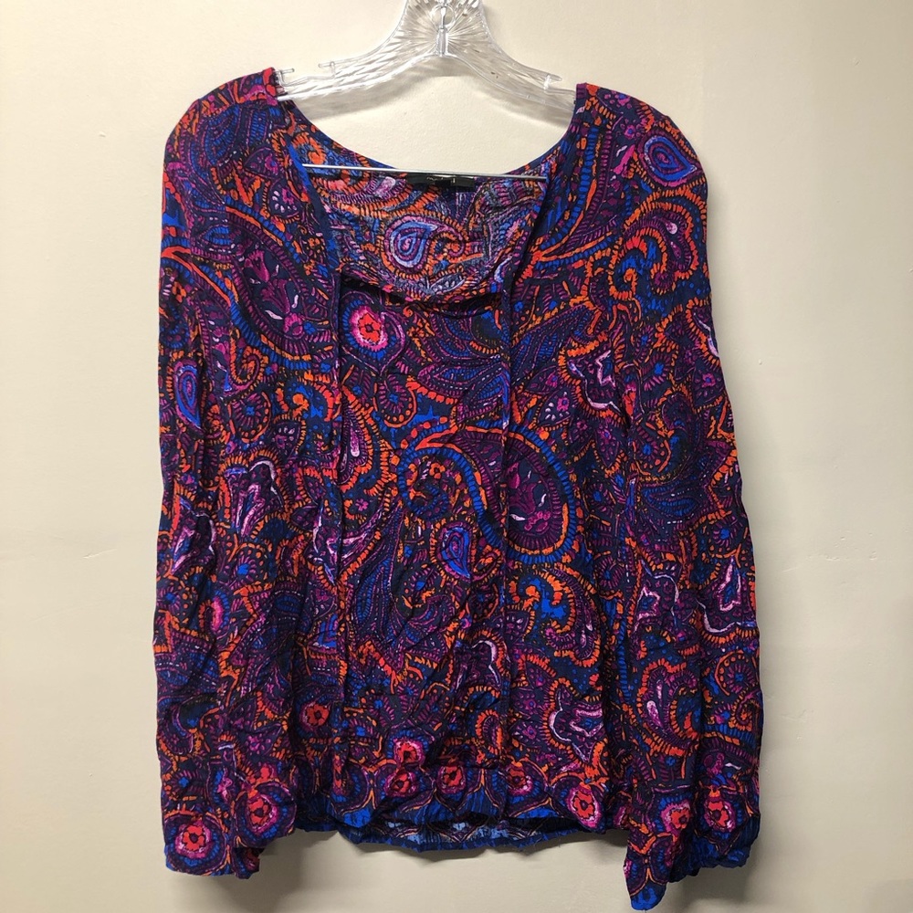 Mary & Mabel Paisley Long Sleeve w Keyhole Neck M - Picture 6 of 8
